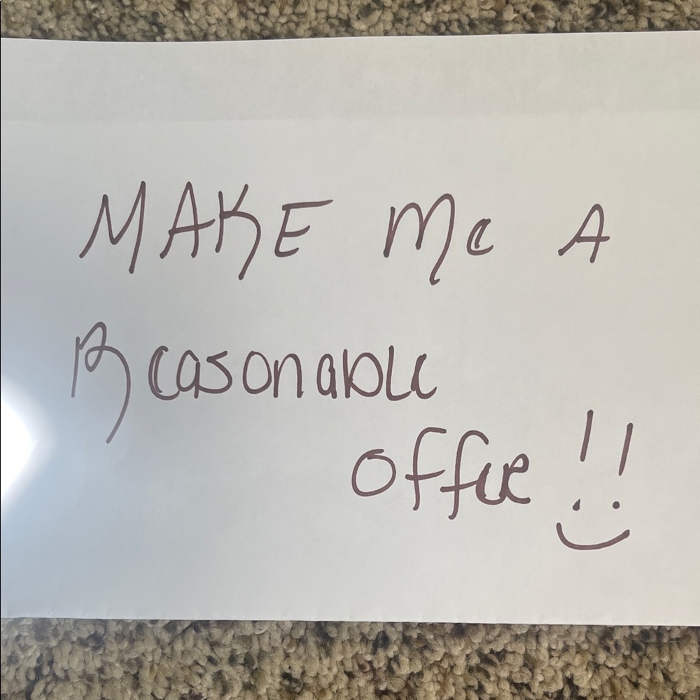 Handwritten Note on White Paper